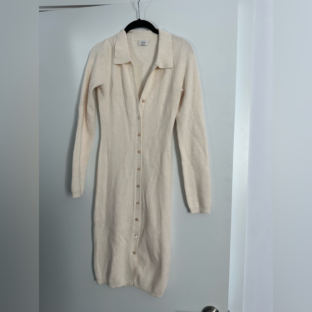 Cream Aritzia Wilfred Sweater dress m